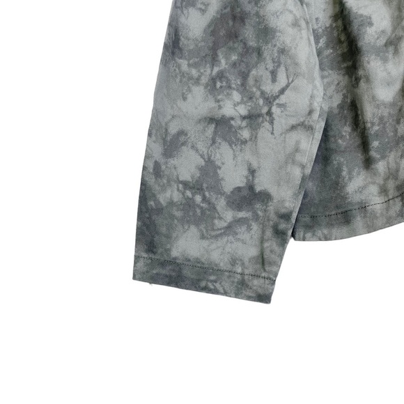 Democracy Seamed Denim Military Jacket Stormy Sea Tie Dye Gray NWT - Picture 6 of 10